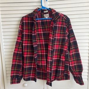 J. Crew Classic MidWeight Red and Black Tartan Flannel